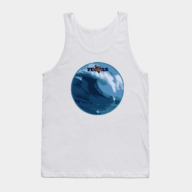 Texas Style Lone Surfer Tank Top by CamcoGraphics